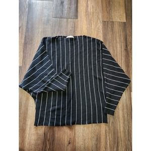 Philosophy Women's Black and White Striped Sweater Top. Size L.